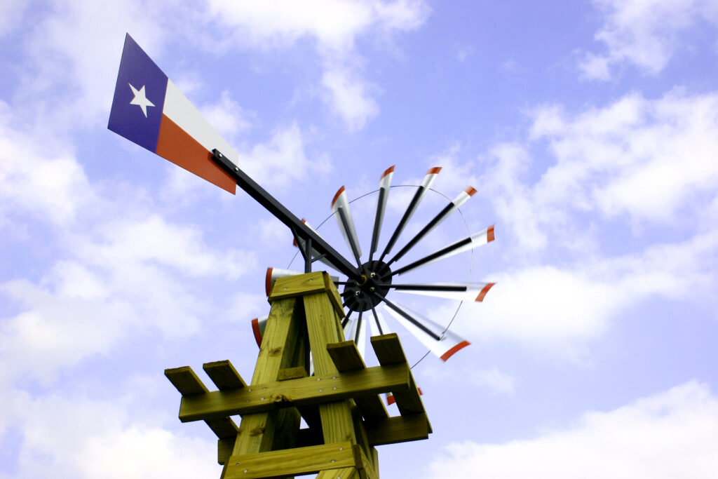 image of Texas flag windmill